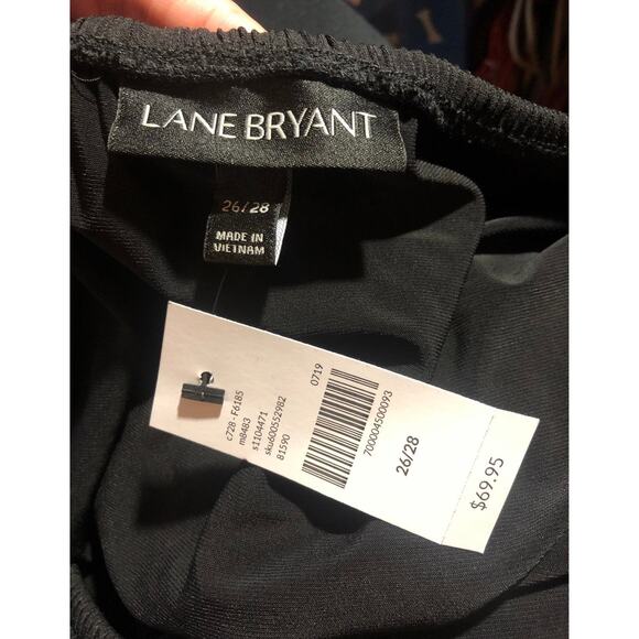 NWT Lane Bryant ruffled off the shoulder jumpsuit in black size 26/28 - Picture 8 of 9